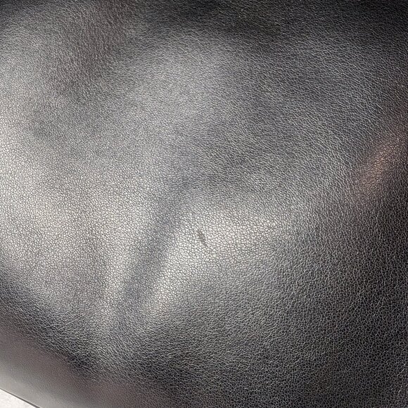 Black Large Tote Bag - Gold Hardware - NWOT - Black Soft Top Grain Leather - Picture 6 of 7